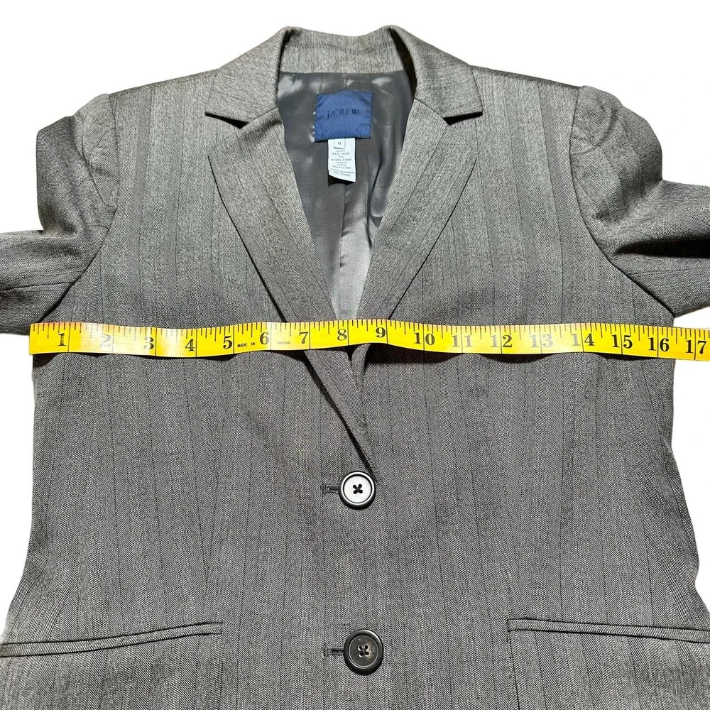 J. Crew | Women | Gray Twill Wool Blend Single Breasted Blazer | Size 0